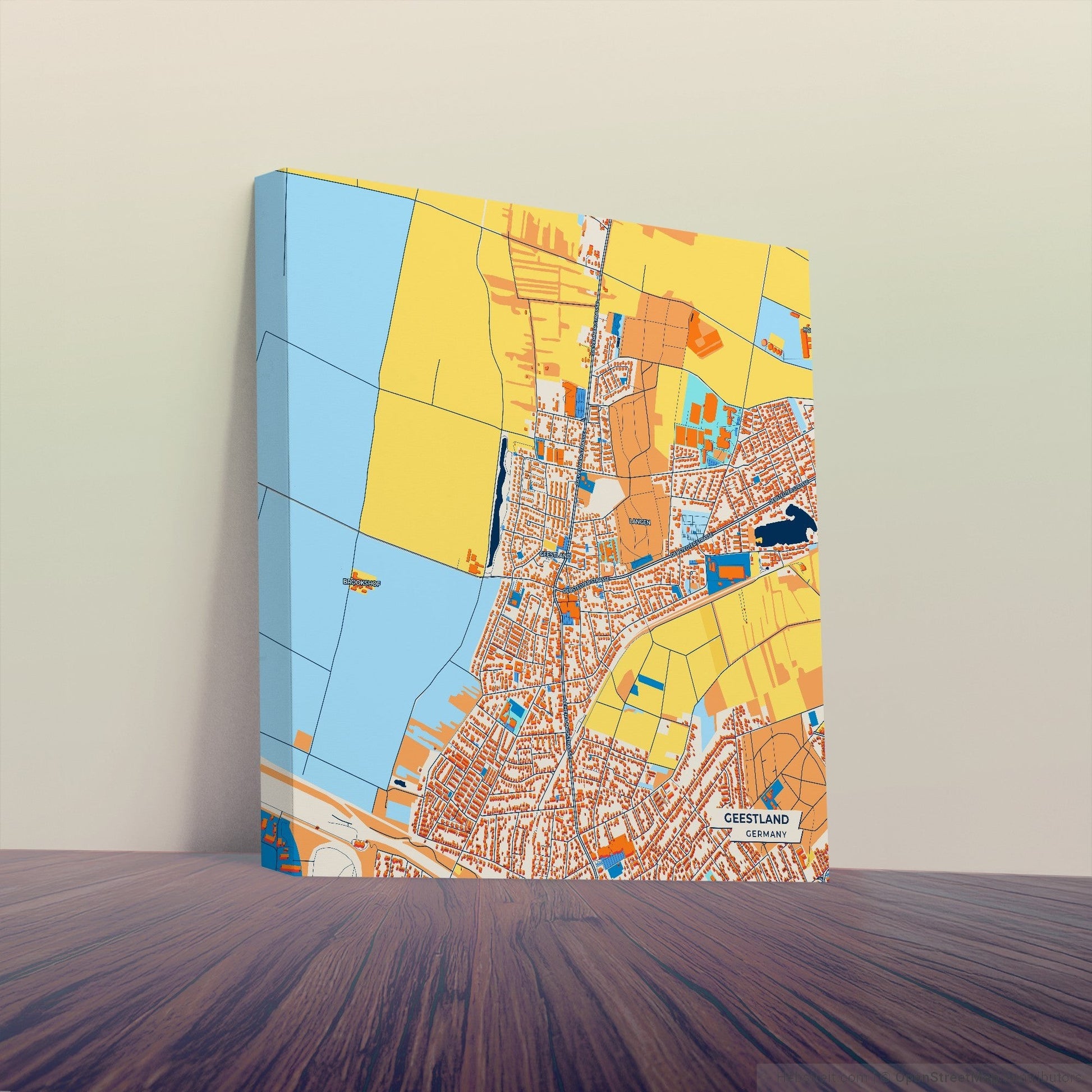 Geestland Germany Colorful City Map Canvas Print