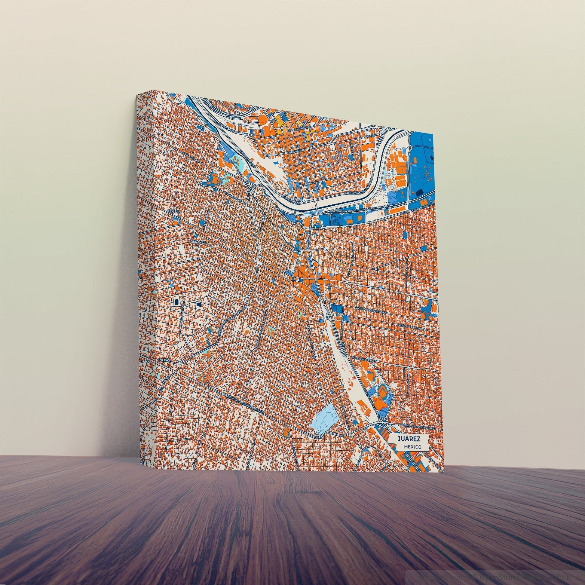 Juárez Mexico Colorful City Map Canvas Print