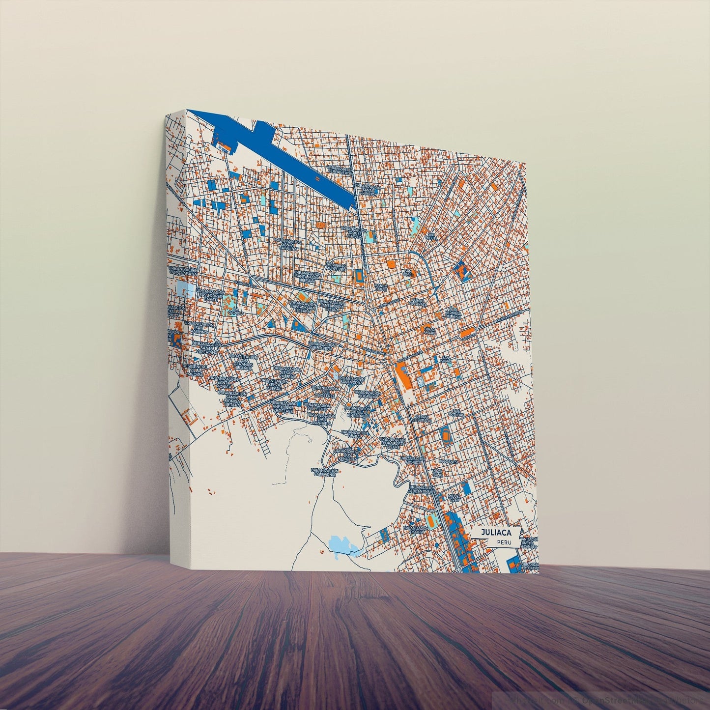 Juliaca Peru Colorful City Map Canvas Print