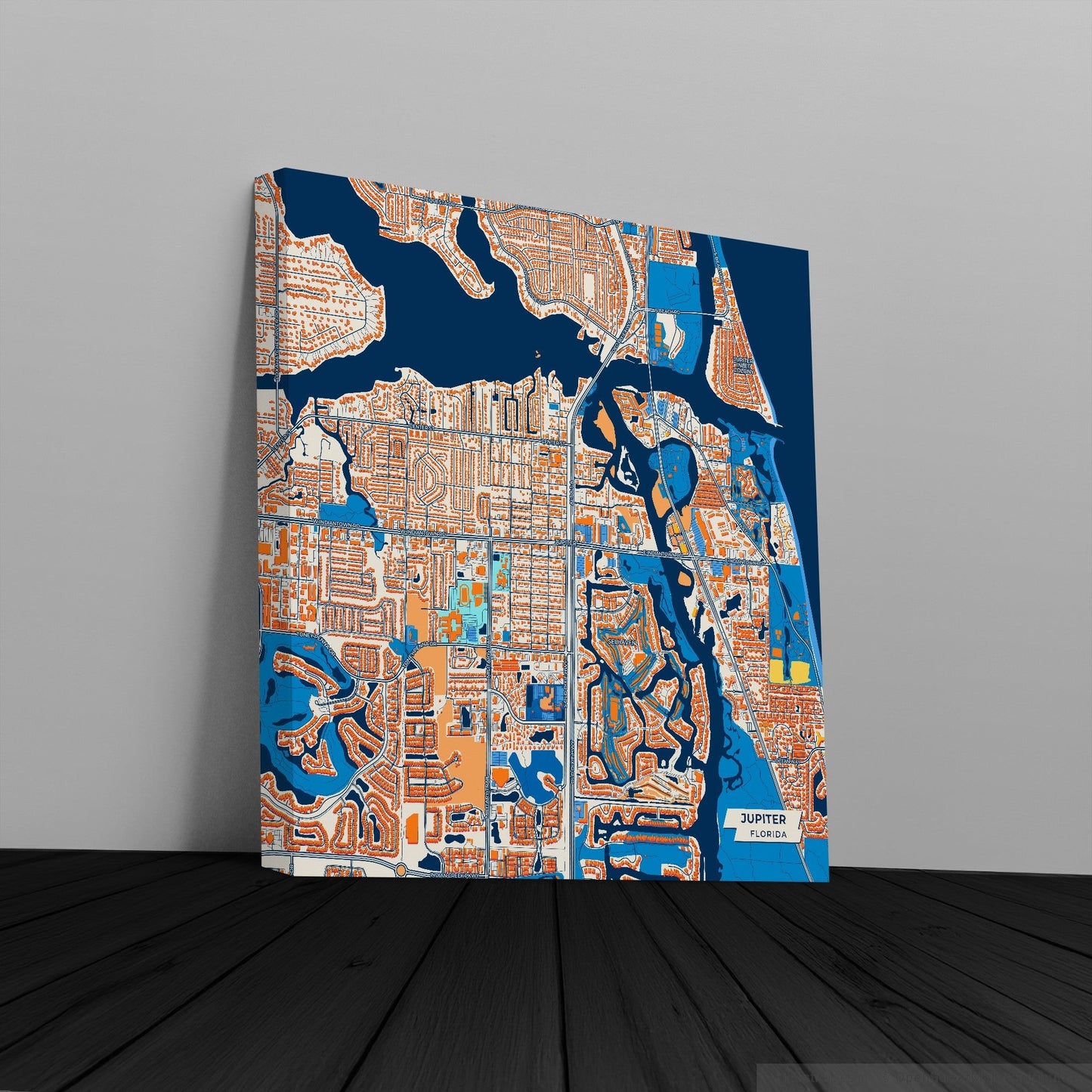 Jupiter Florida Colorful City Map Canvas Print