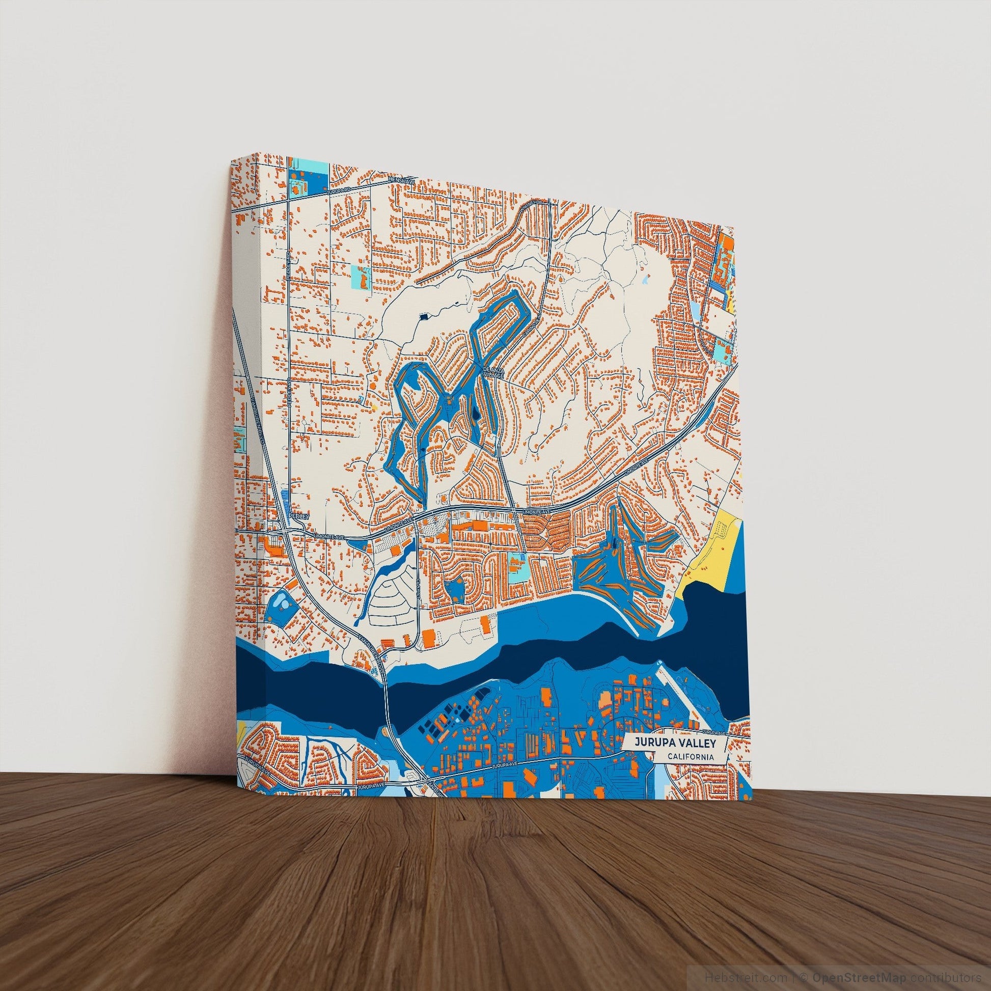 Jurupa Valley California Colorful City Map Canvas Print