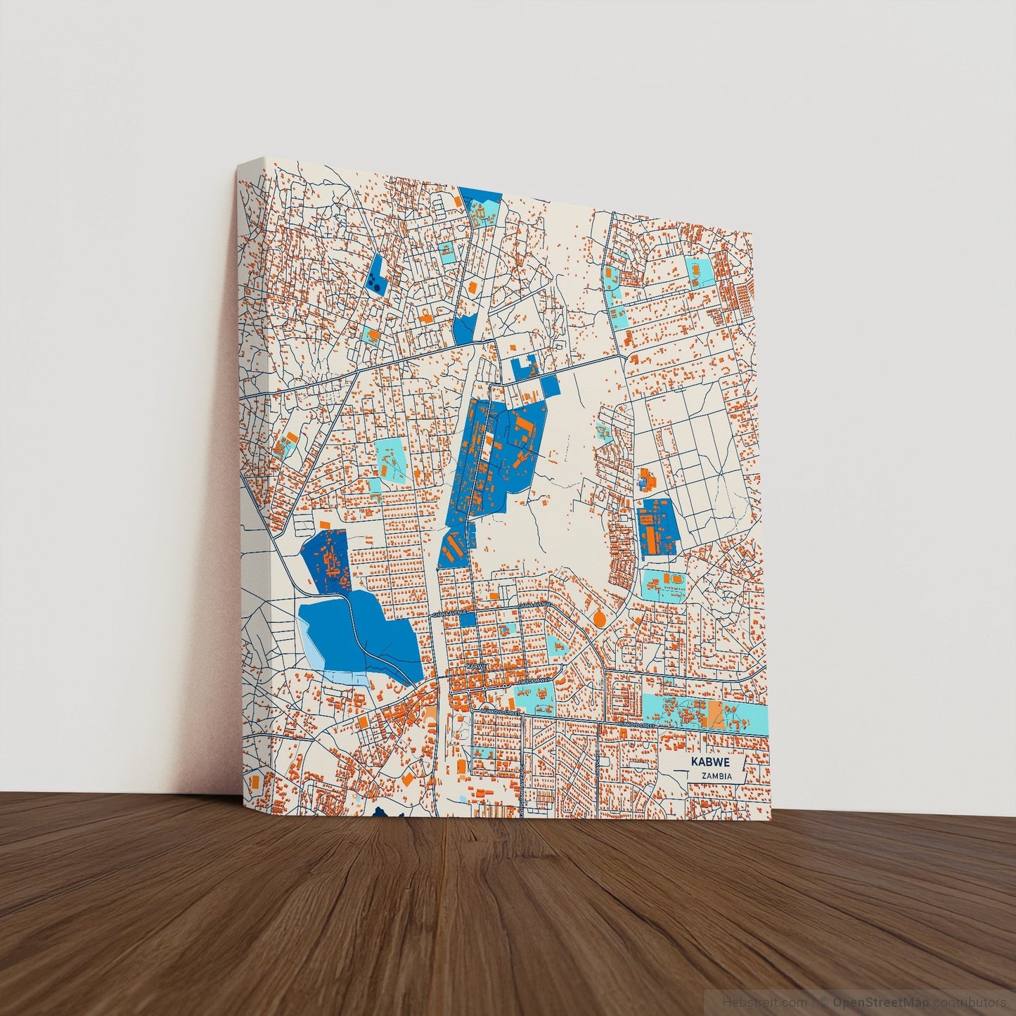 Kabwe Zambia Colorful City Map Canvas Print