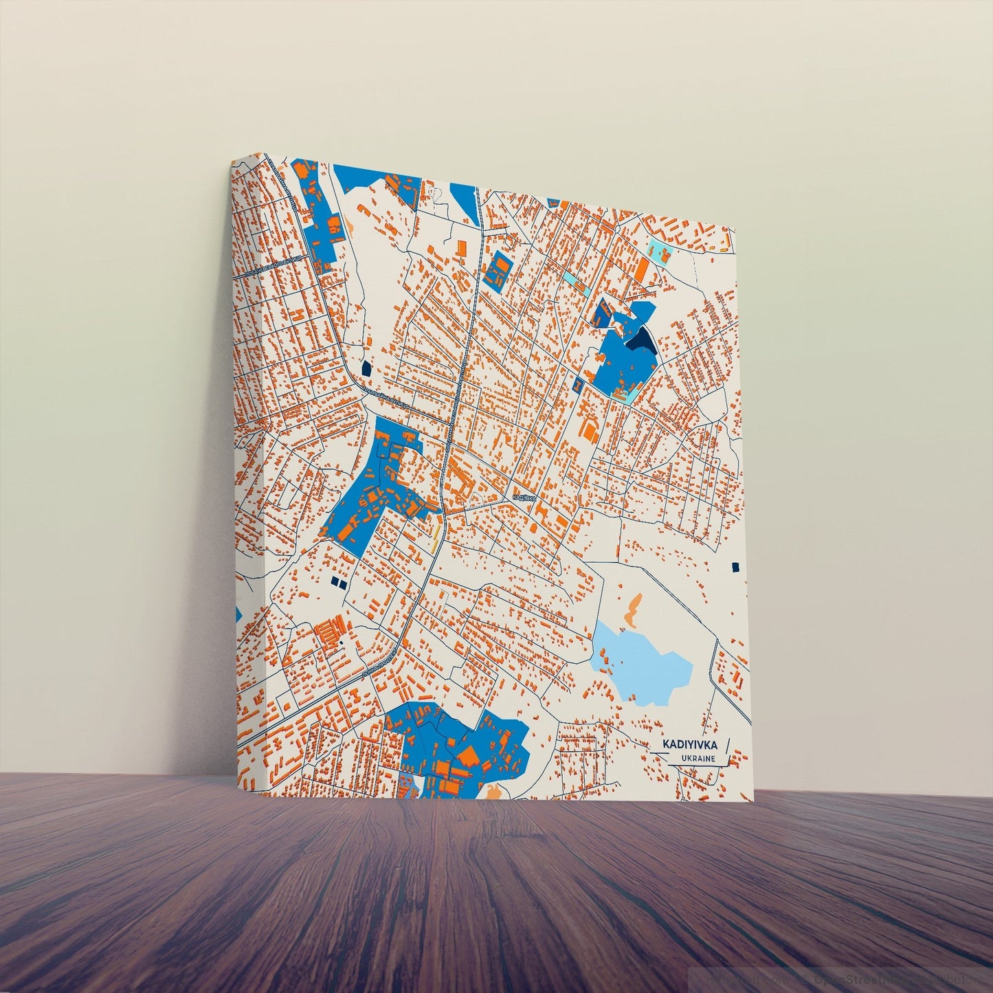 Кадіївка Ukraine Colorful City Map Canvas Print