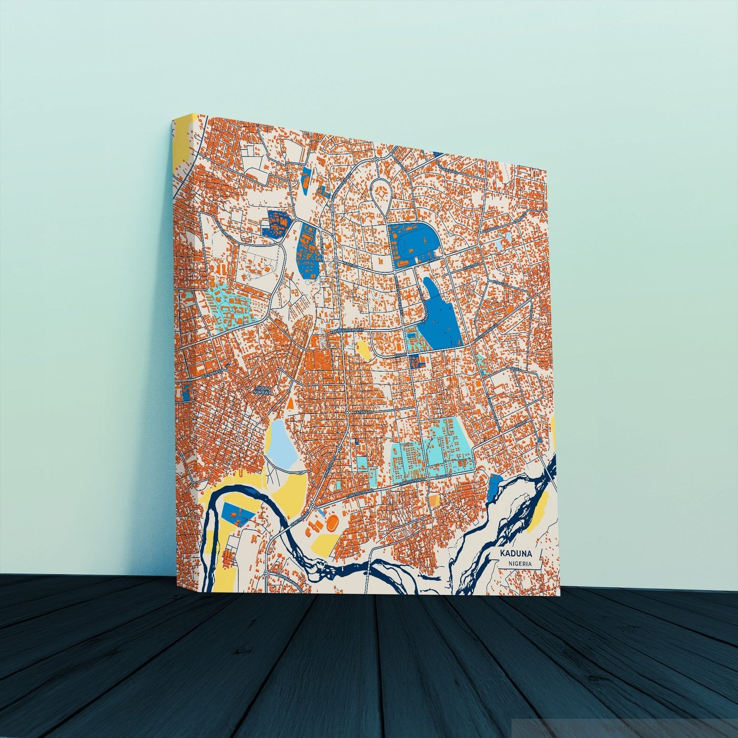 Kaduna Nigeria Colorful City Map Canvas Print