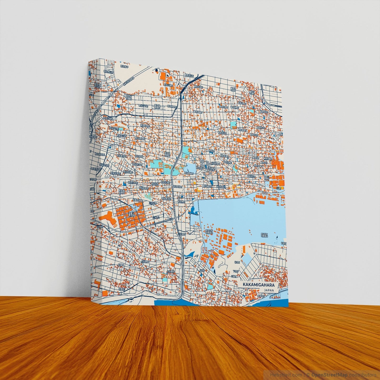 Kakamigahara Japan Colorful City Map Canvas Print