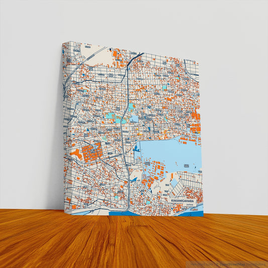 Kakamigahara Japan Colorful City Map Canvas Print