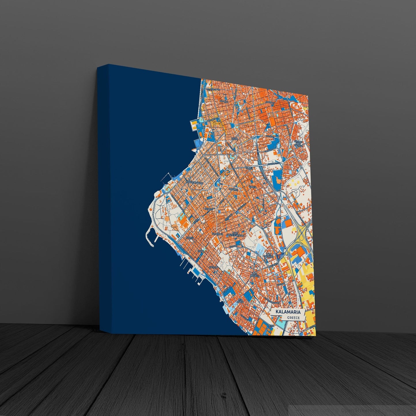 Καλαμαρια Greece Colorful City Map Canvas Print