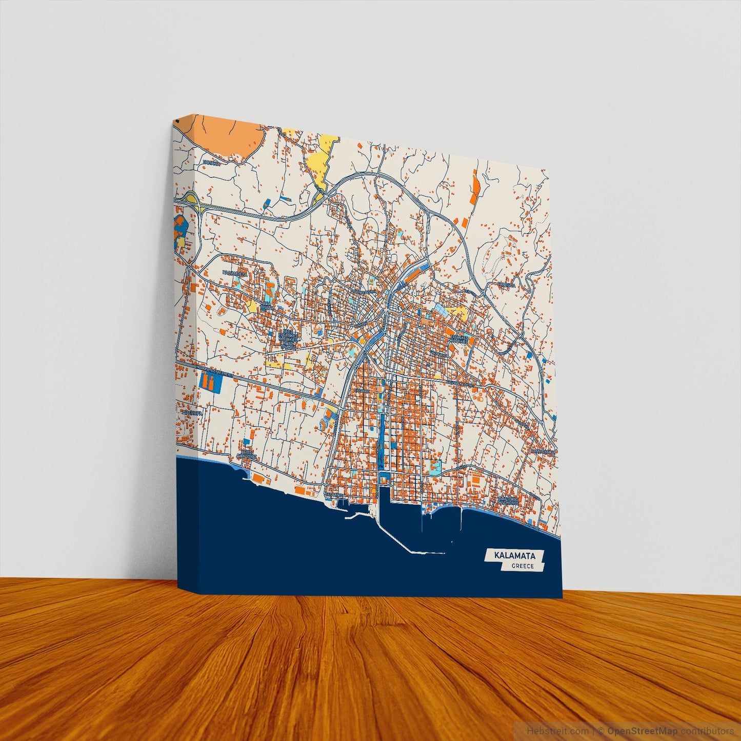 Καλαματα Greece Colorful City Map Canvas Print