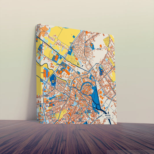 Kalisz Poland Colorful City Map Canvas Print