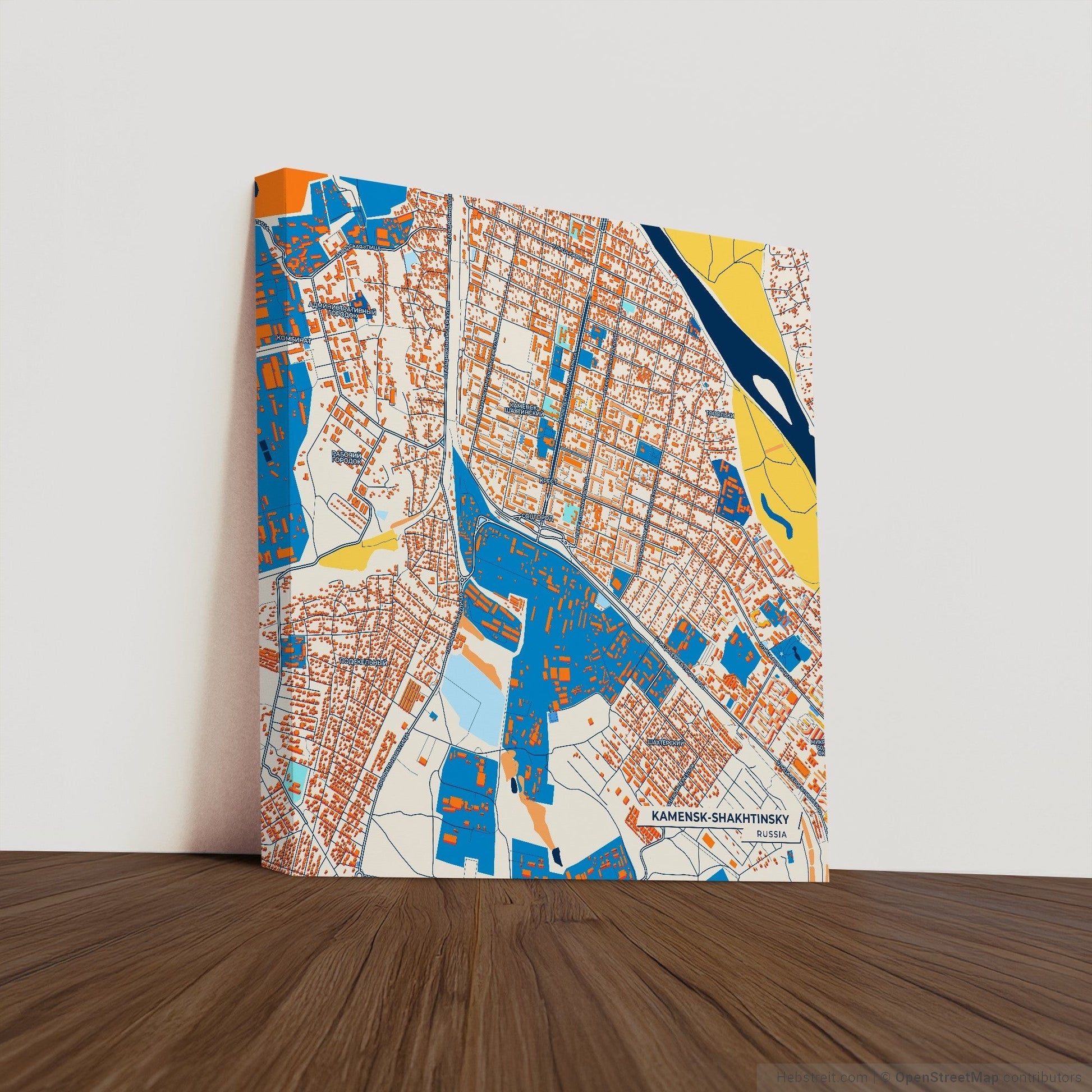Каменск-Шахтинский Russia Colorful City Map Canvas Print