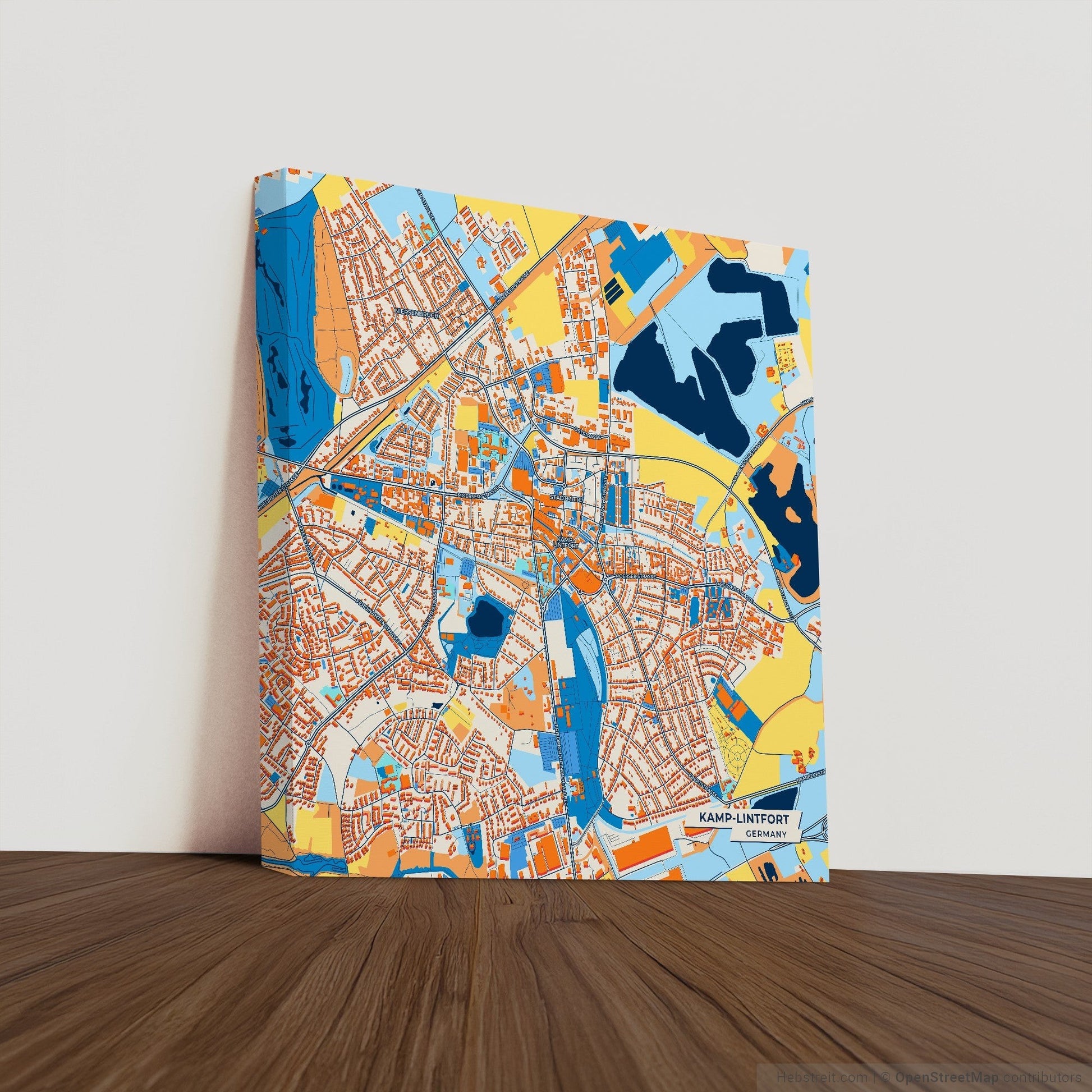 Kamp-Lintfort Germany Colorful City Map Canvas Print