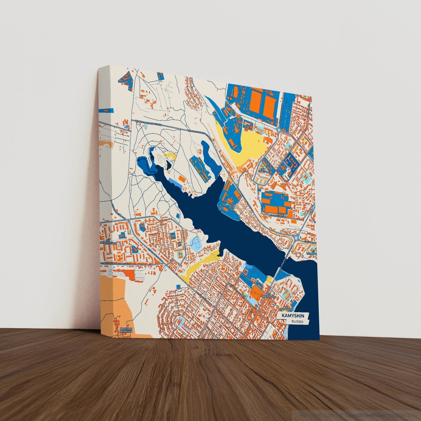 Камышин Russia Colorful City Map Canvas Print