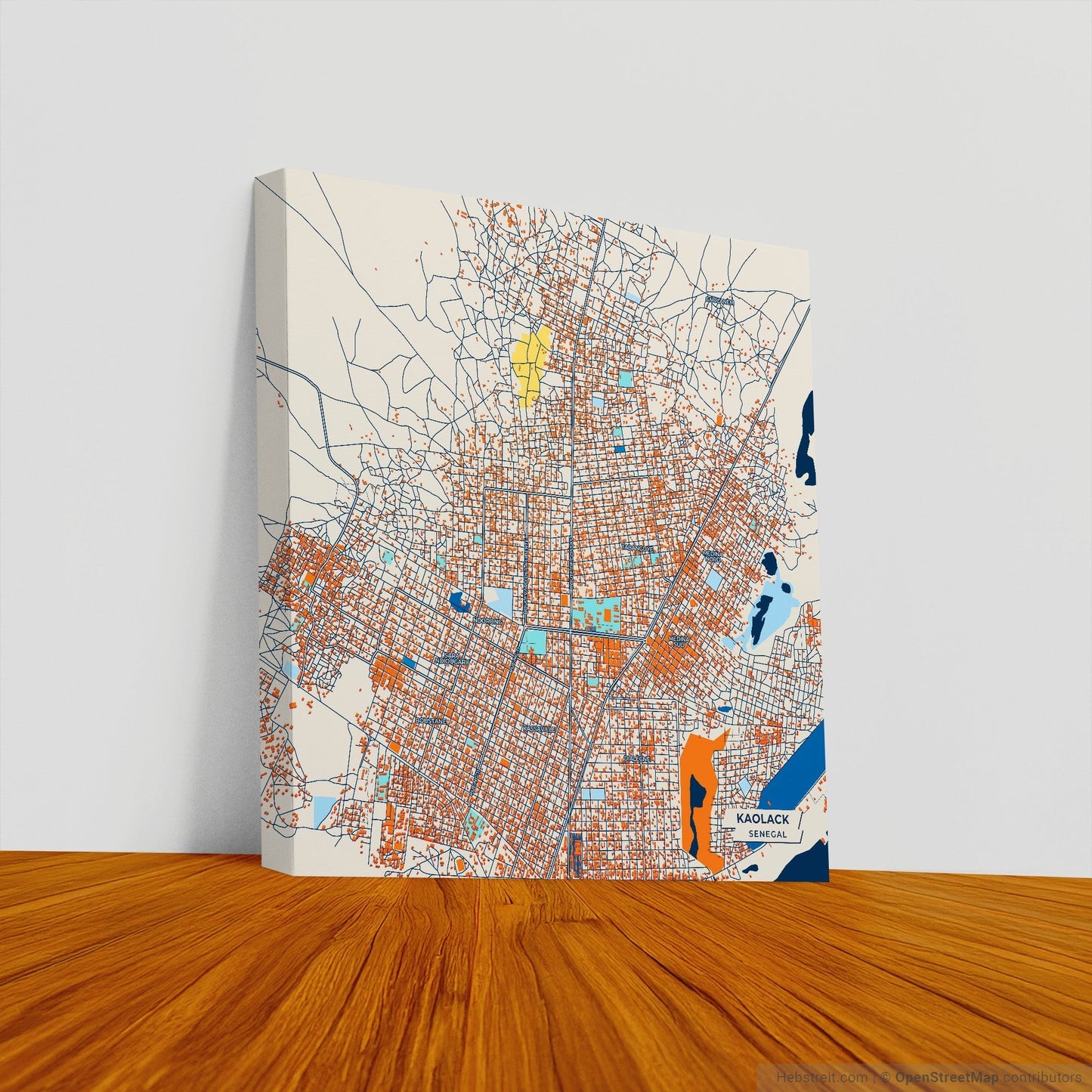 Kaolack Senegal Colorful City Map Canvas Print