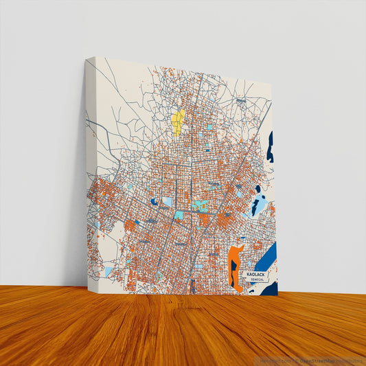 Kaolack Senegal Colorful City Map Canvas Print