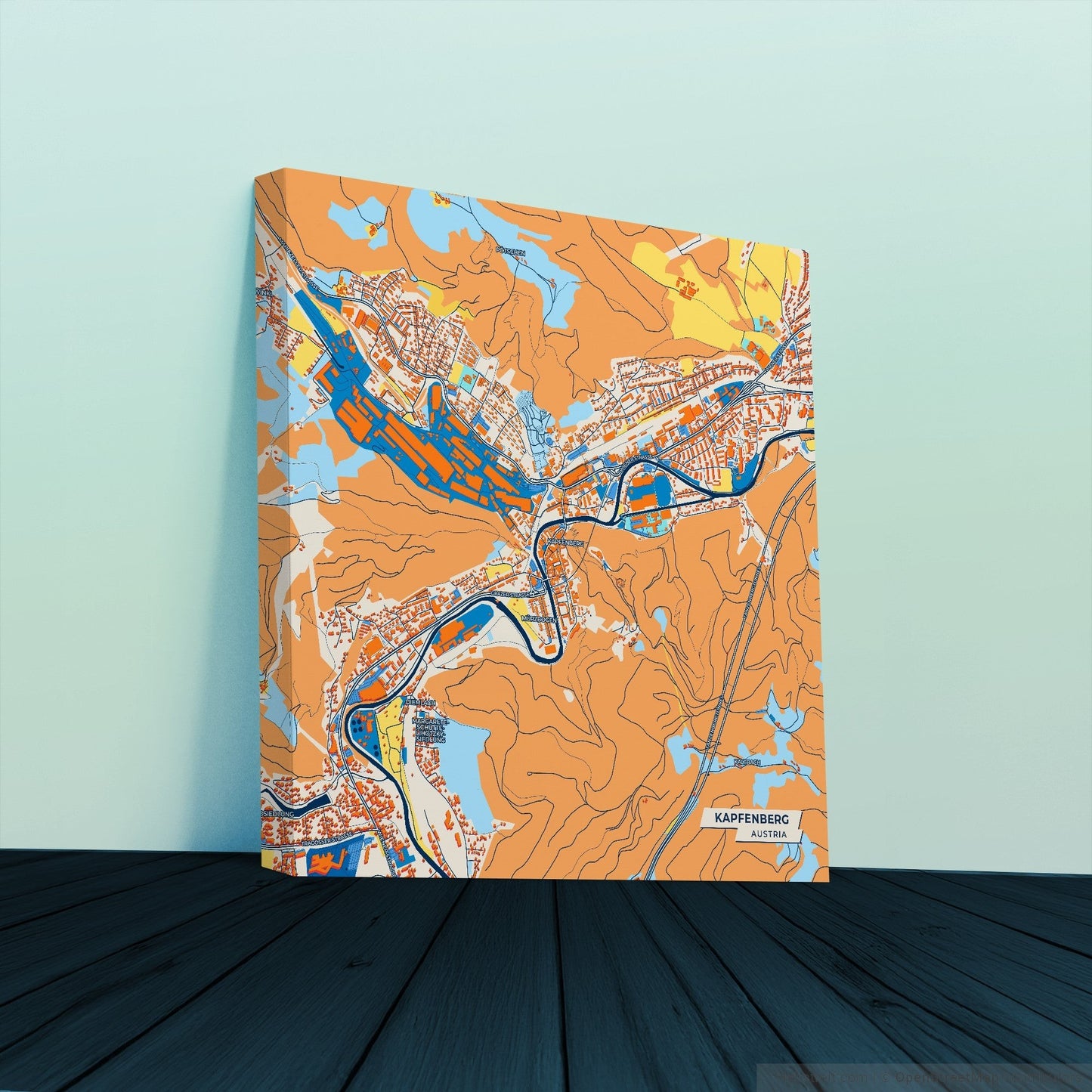 Kapfenberg Austria Colorful City Map Canvas Print