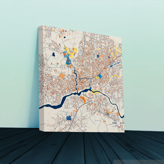 Kara Togo Colorful City Map Canvas Print