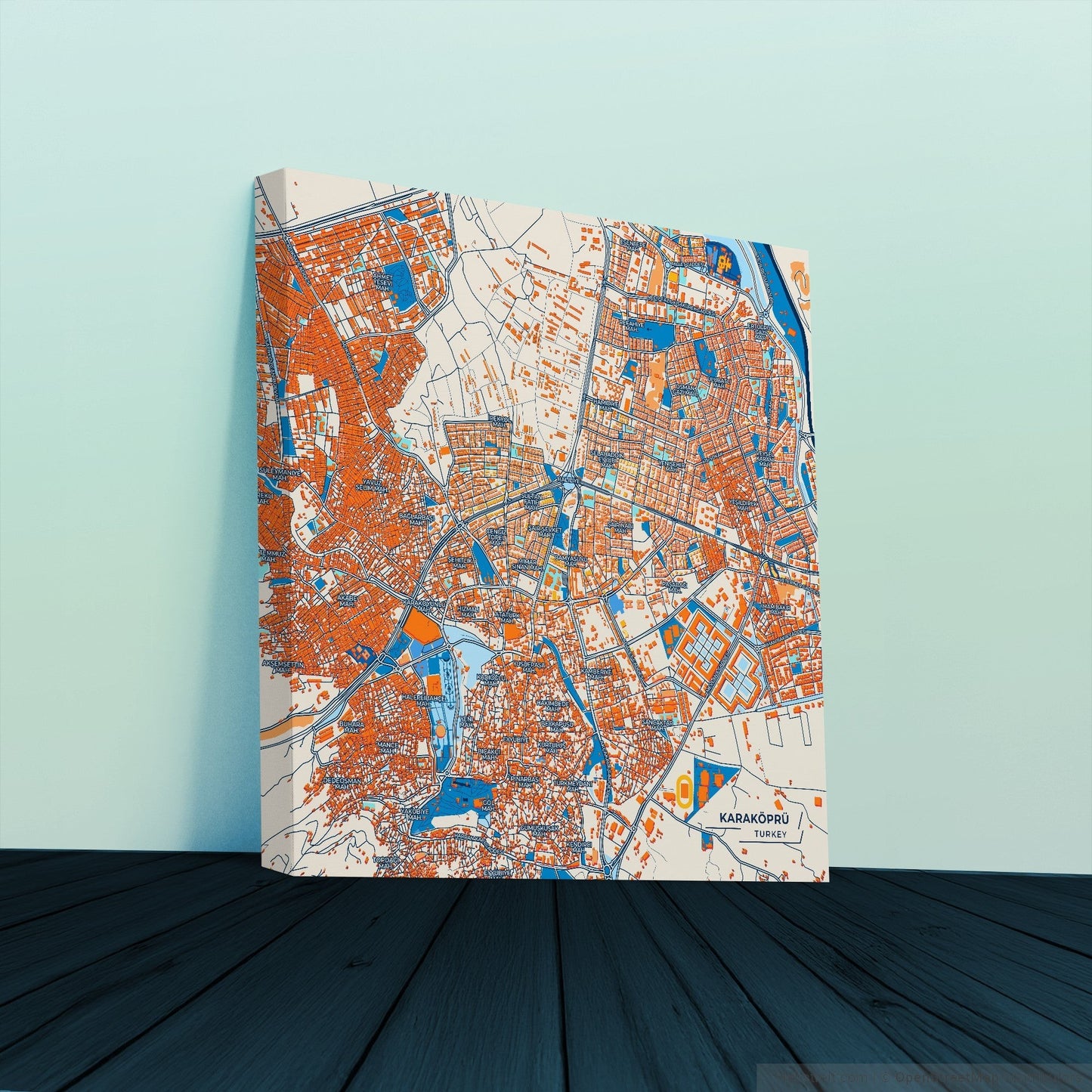 Karaköprü Turkey Colorful City Map Canvas Print