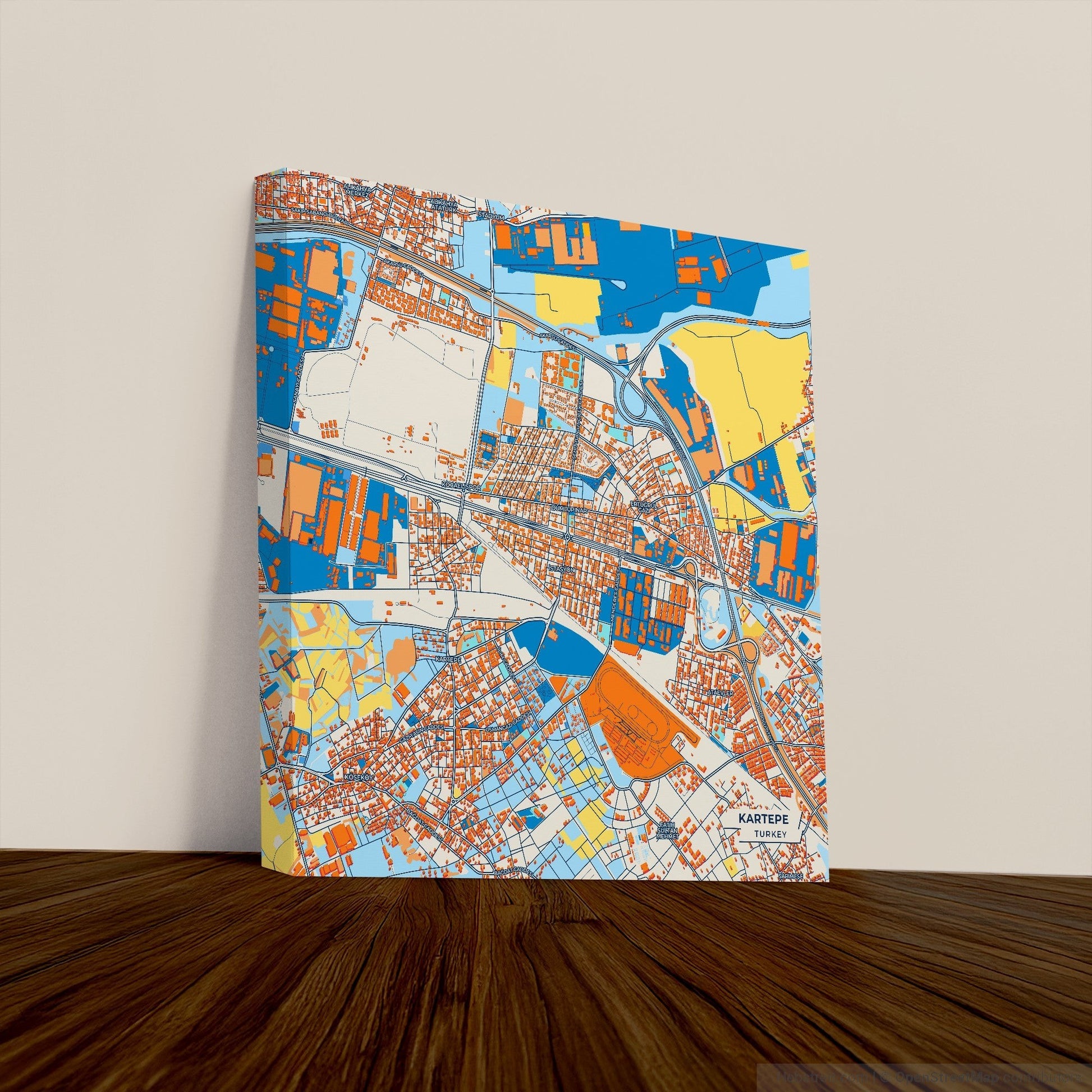 Kartepe Turkey Colorful City Map Canvas Print
