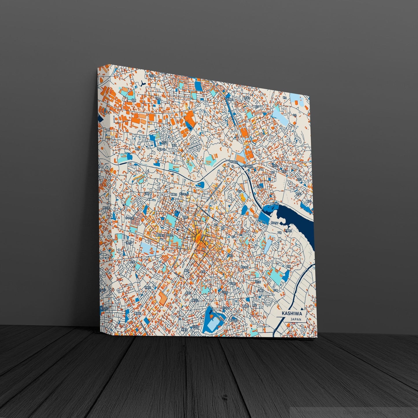 Kashiwa Japan Colorful City Map Canvas Print