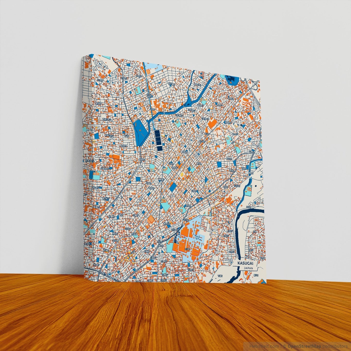 Kasugai Japan Colorful City Map Canvas Print