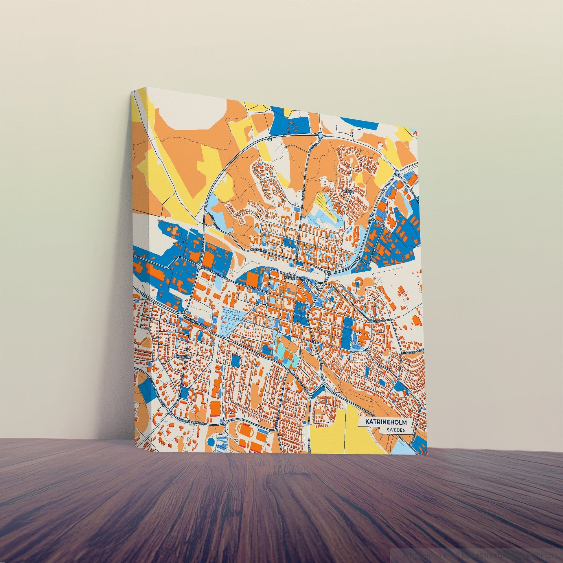 Katrineholm Sweden Colorful City Map Canvas Print