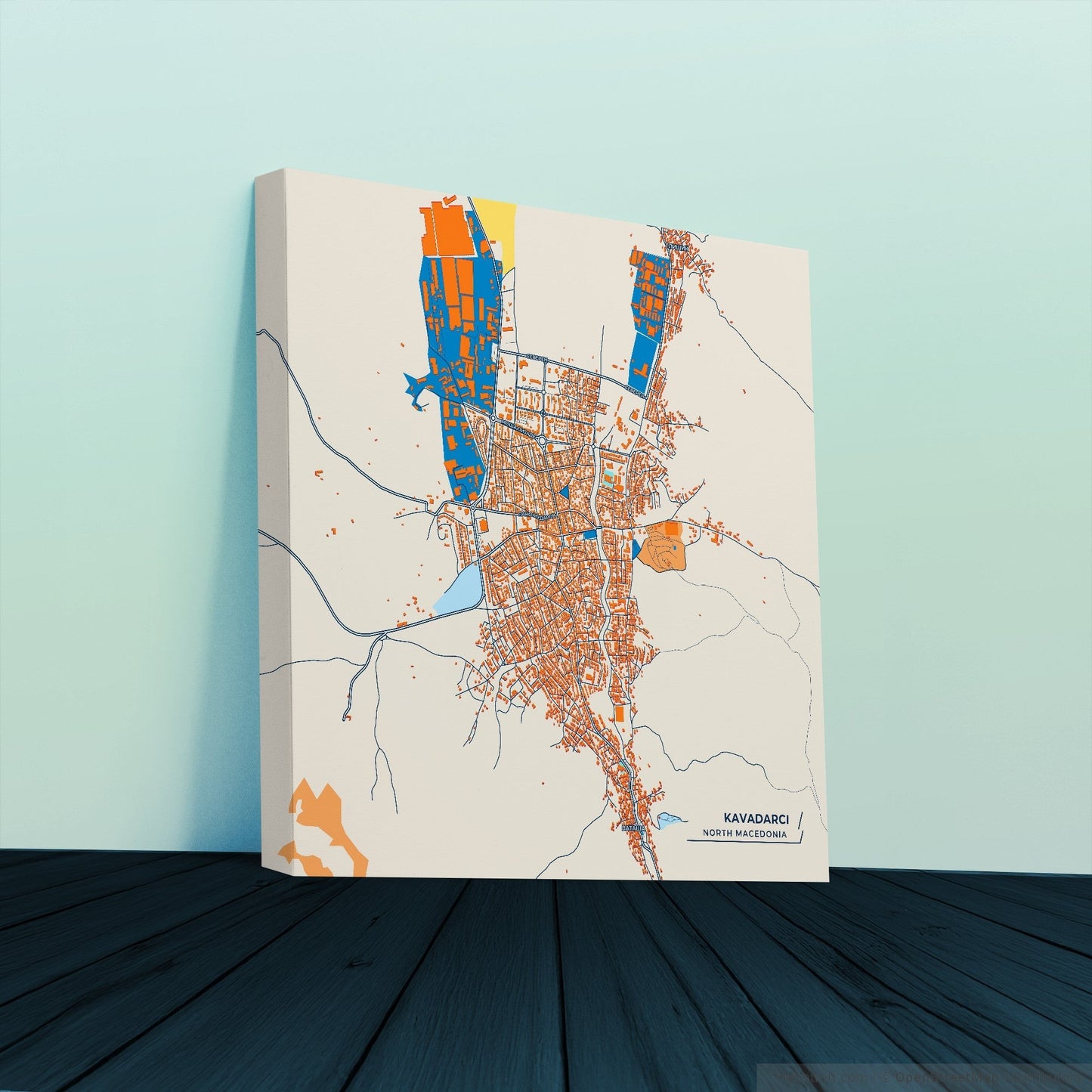 Kavadarci North Macedonia Colorful City Map Canvas Print