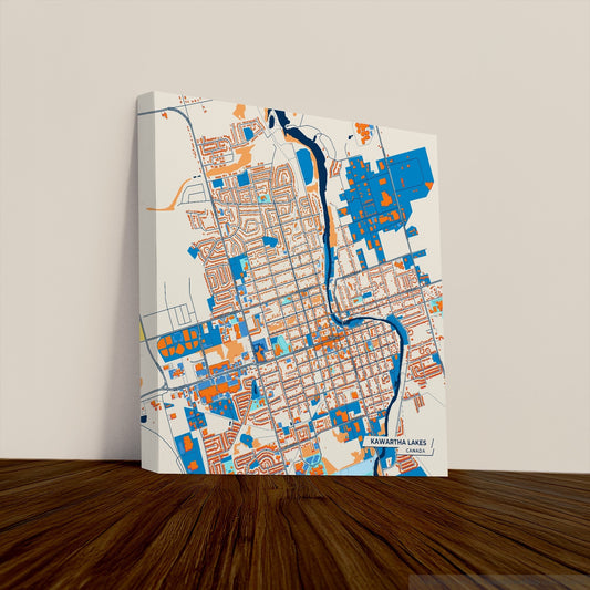 Kawartha Lakes Canada Colorful City Map Canvas Print