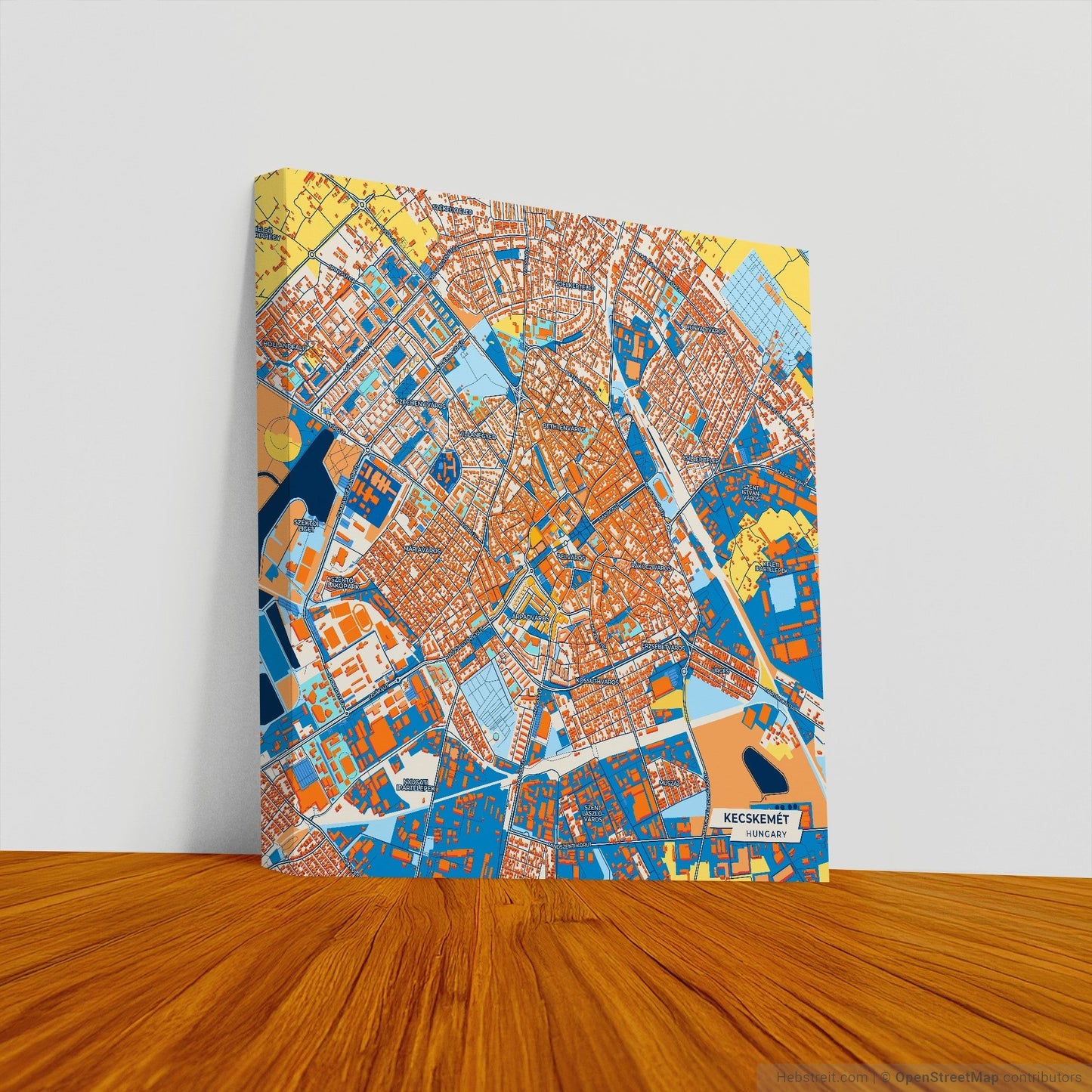 Kecskemét Hungary Colorful City Map Canvas Print
