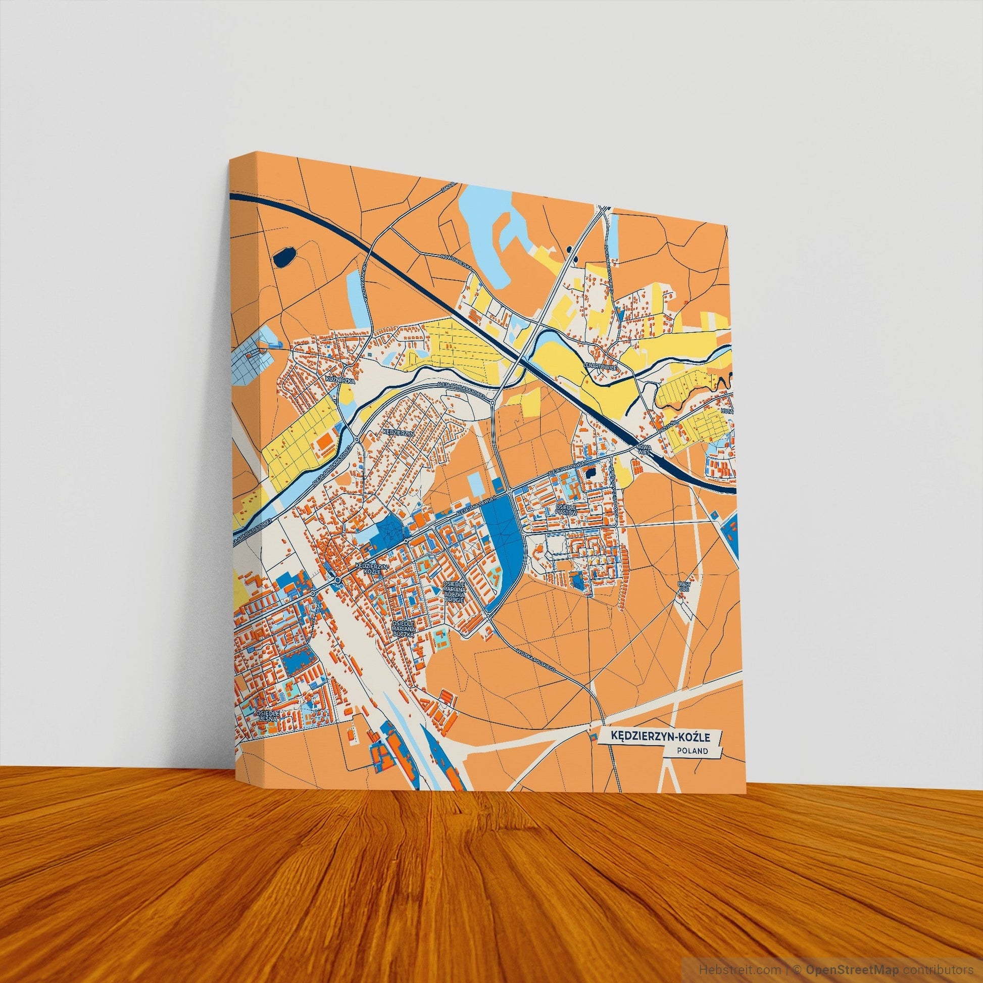 Kędzierzyn-Koźle Poland Colorful City Map Canvas Print