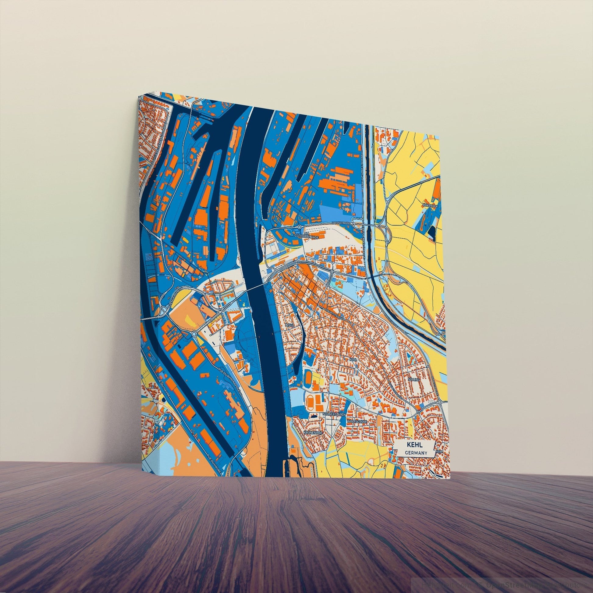 Kehl Germany Colorful City Map Canvas Print