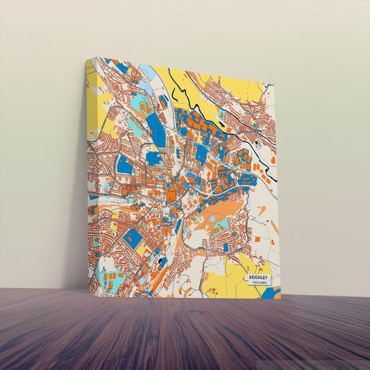 Keighley England Colorful City Map Canvas Print
