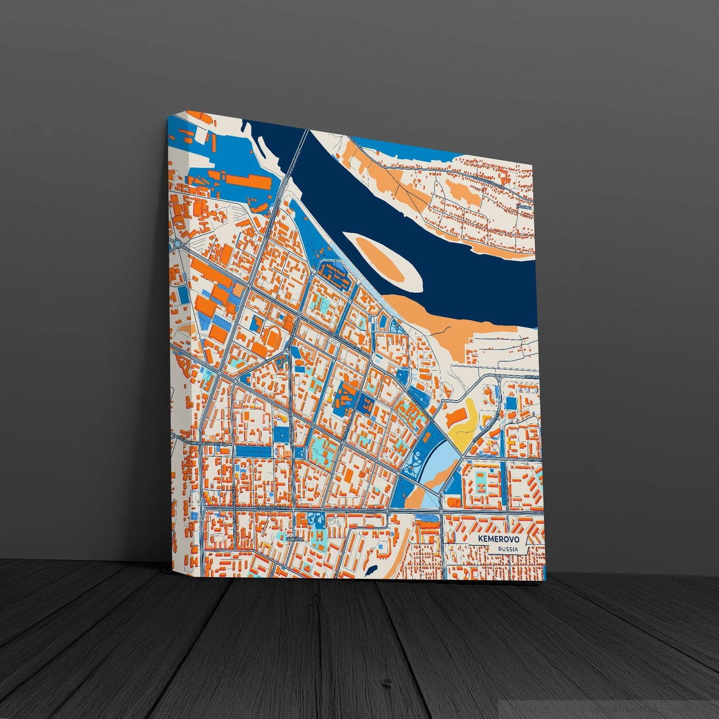 Кемерово Russia Colorful City Map Canvas Print