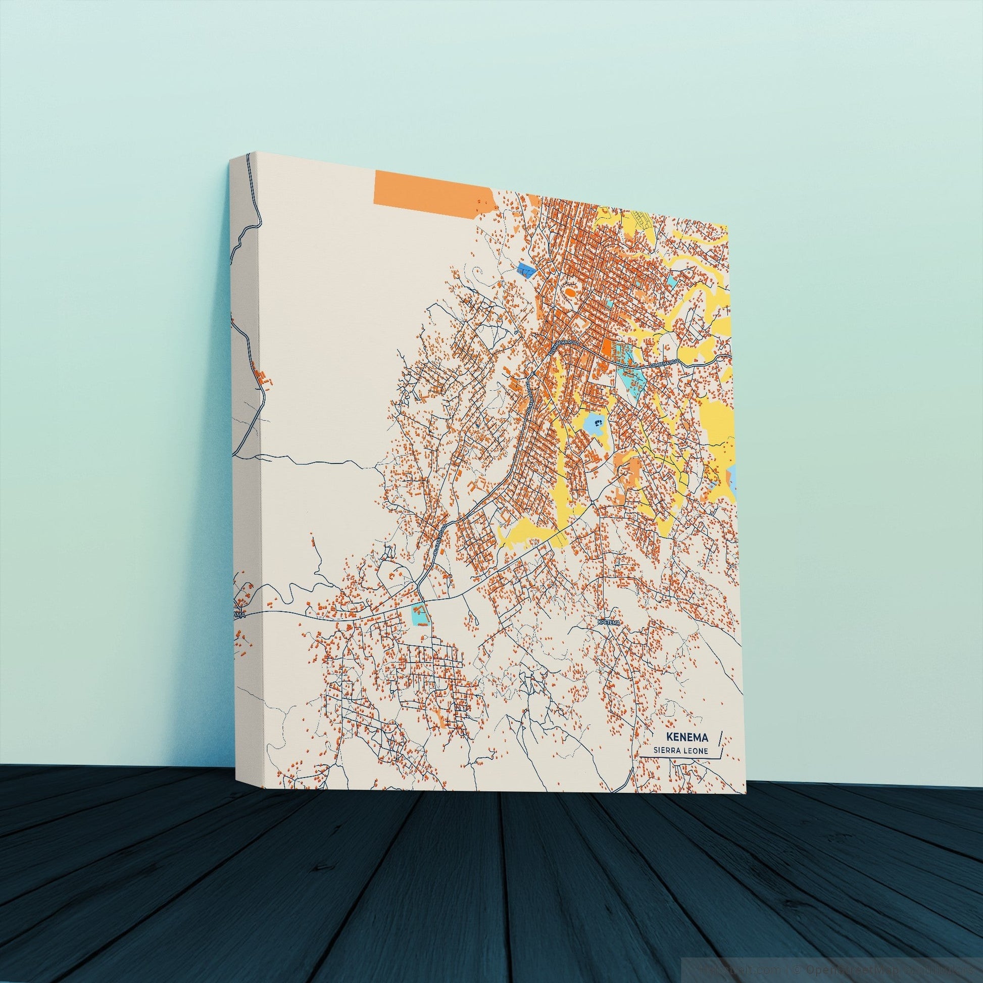 Kenema Sierra Leone Colorful City Map Canvas Print