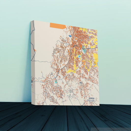 Kenema Sierra Leone Colorful City Map Canvas Print