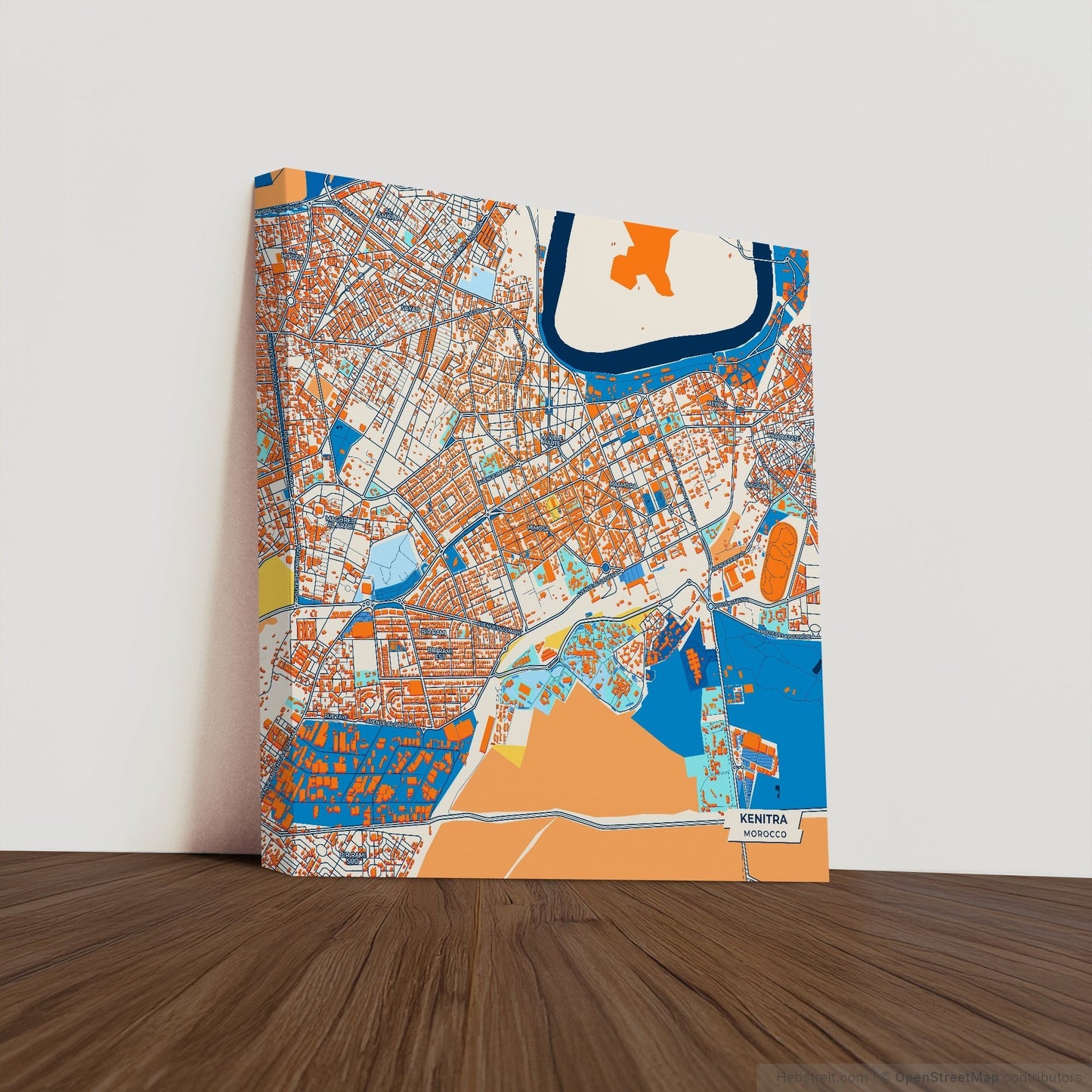 Kenitra Morocco Colorful City Map Canvas Print
