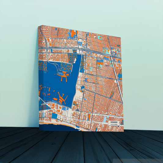 Kenner Louisiana Colorful City Map Canvas Print