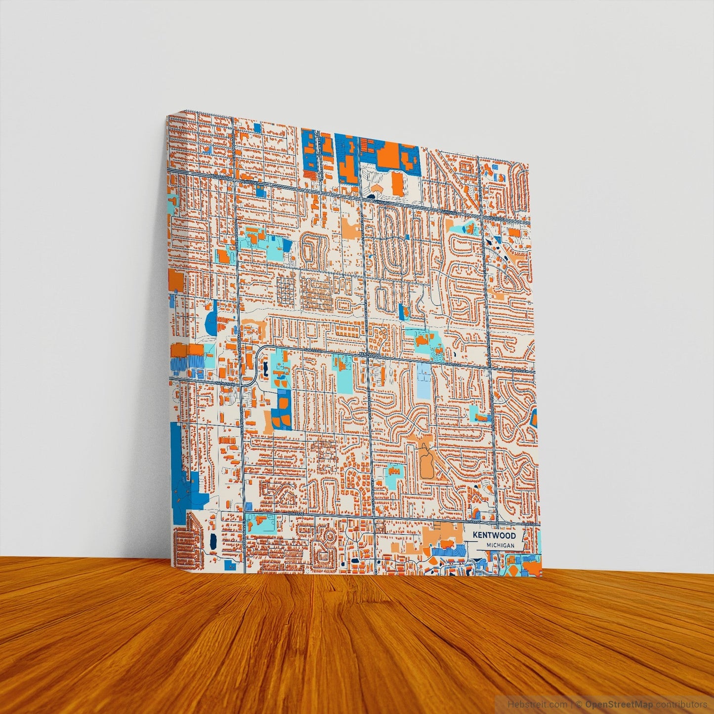 Kentwood Michigan Colorful City Map Canvas Print