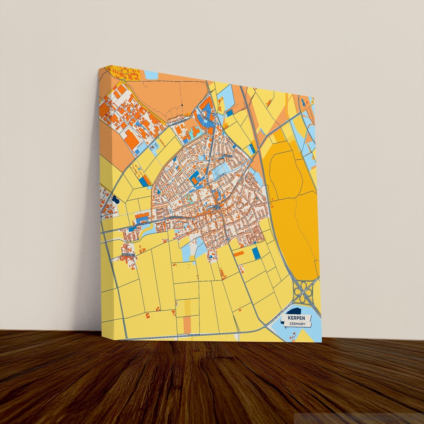 Kerpen Germany Colorful City Map Canvas Print