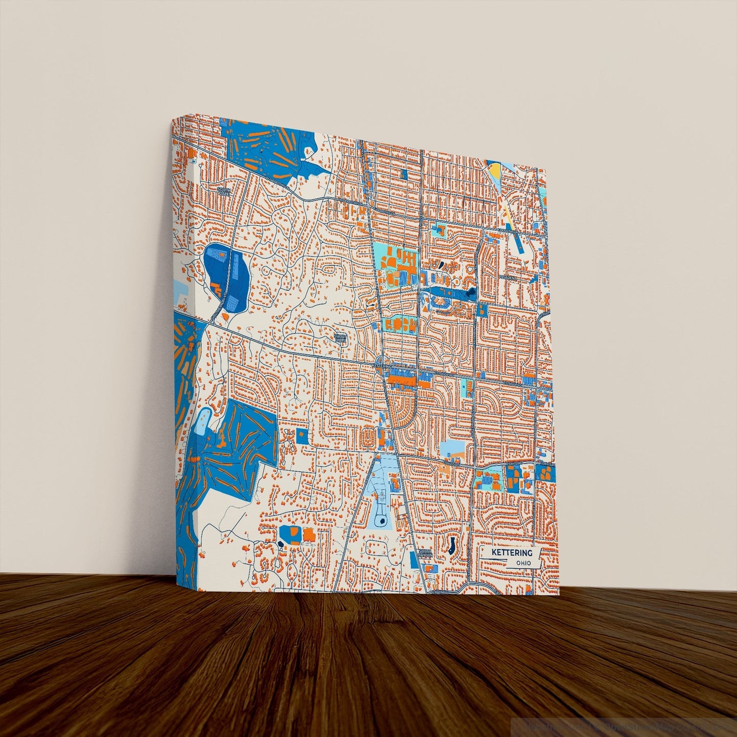 Kettering Ohio Colorful City Map Canvas Print