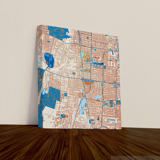 Kettering Ohio Colorful City Map Canvas Print