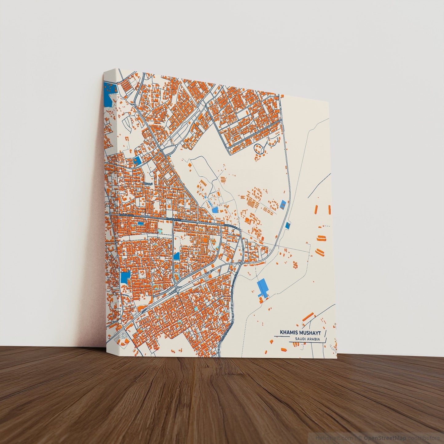 Khamis Mushayt Saudi Arabia Colorful City Map Canvas Print