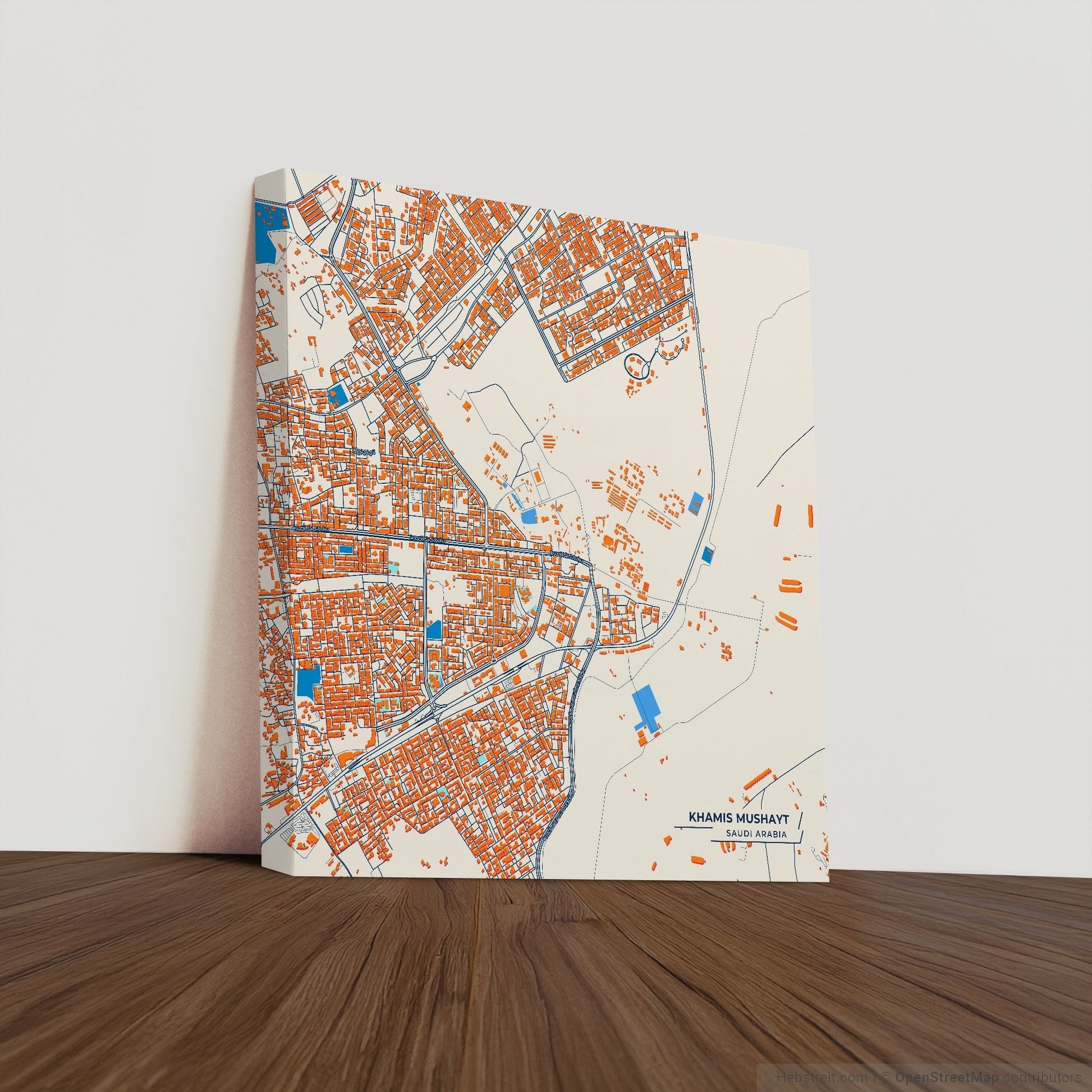 Khamis Mushayt Saudi Arabia Colorful City Map Canvas Print