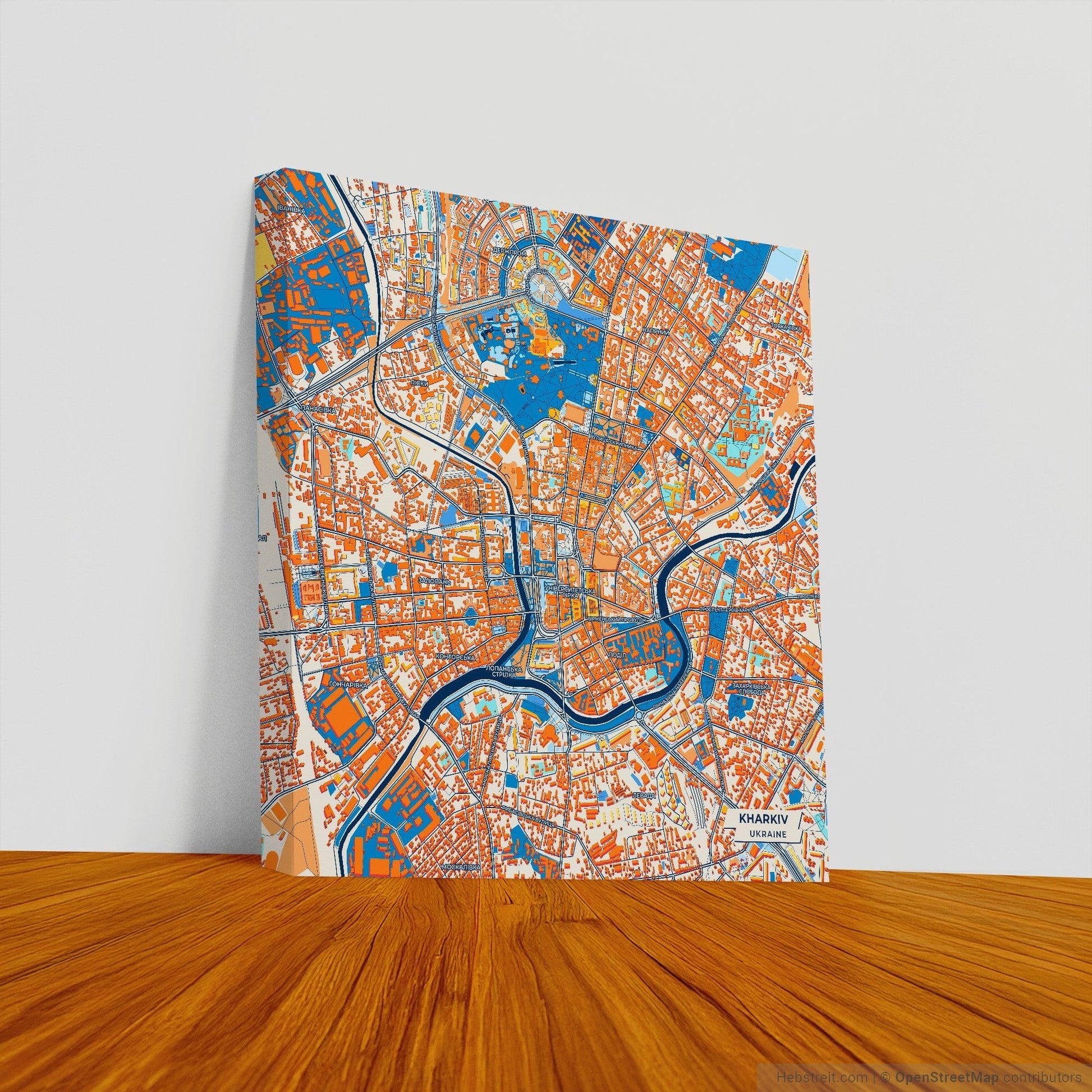 Харків Ukraine Colorful City Map Canvas Print