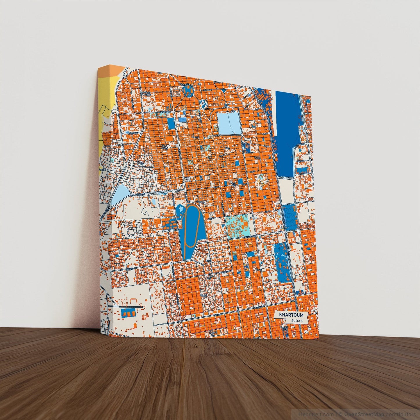 Khartoum Sudan Colorful City Map Canvas Print