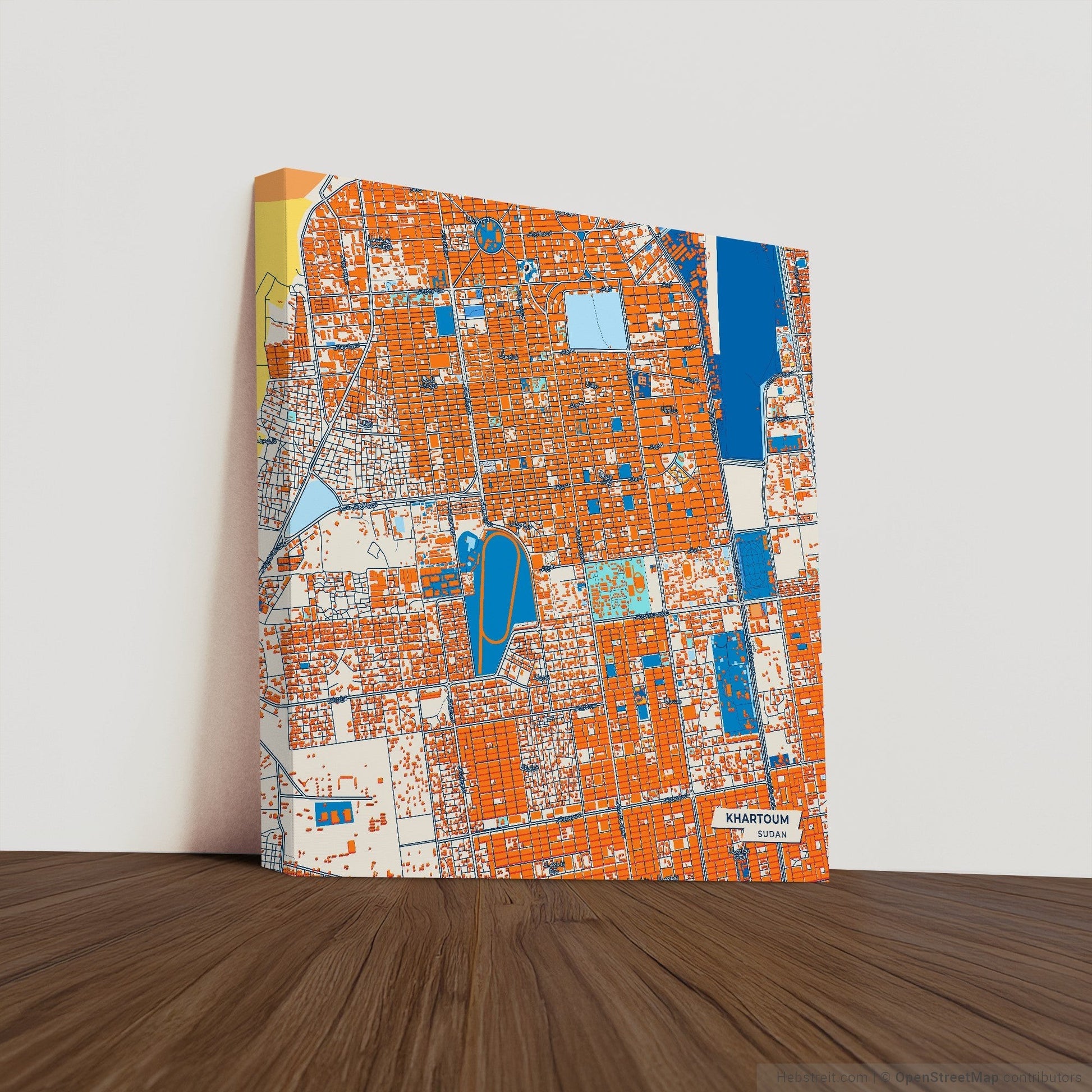Khartoum Sudan Colorful City Map Canvas Print