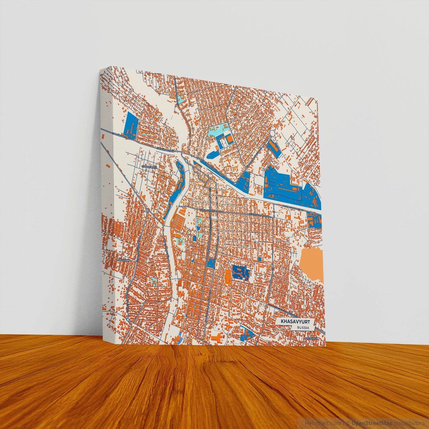 Хасавюрт Russia Colorful City Map Canvas Print