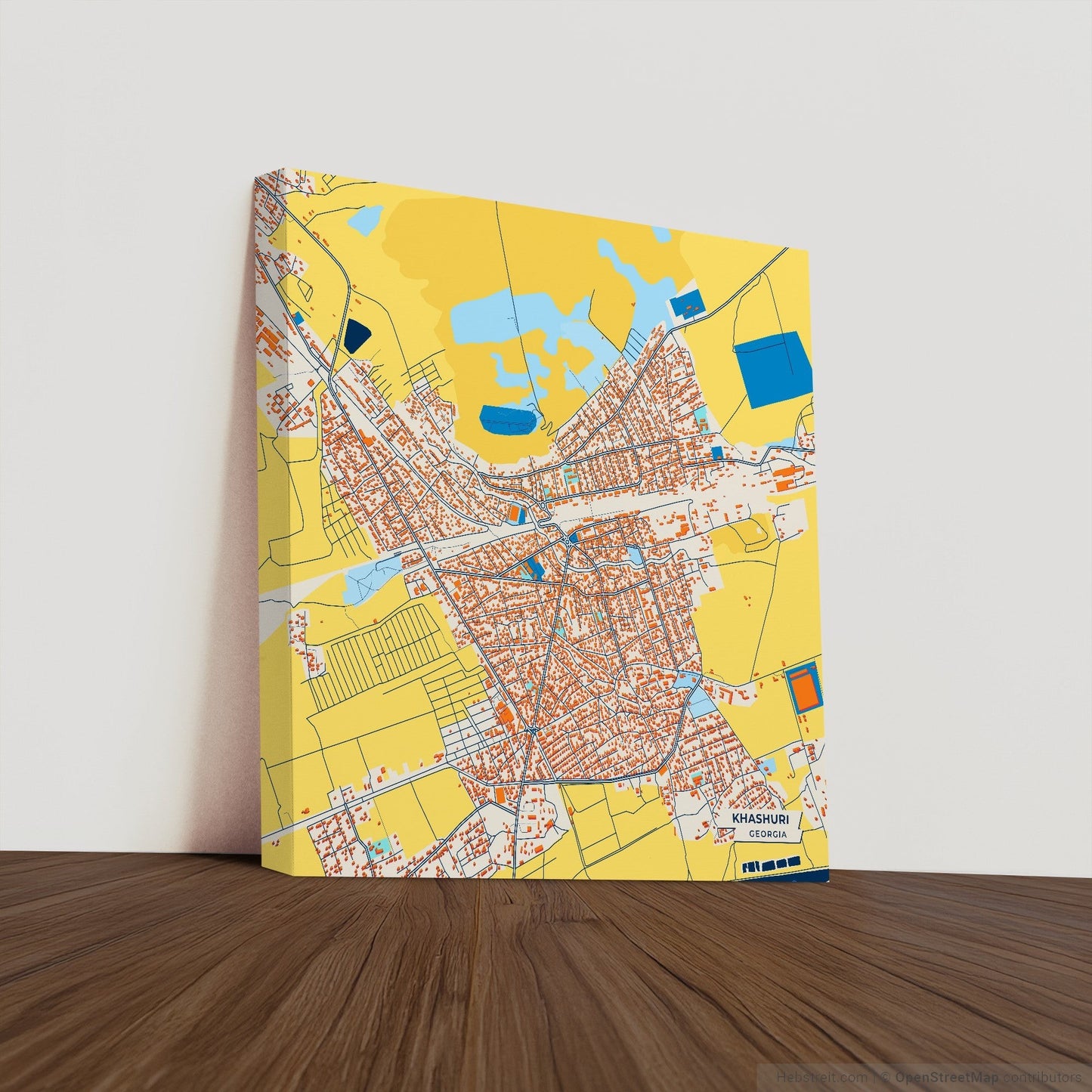 Khashuri Georgia Colorful City Map Canvas Print