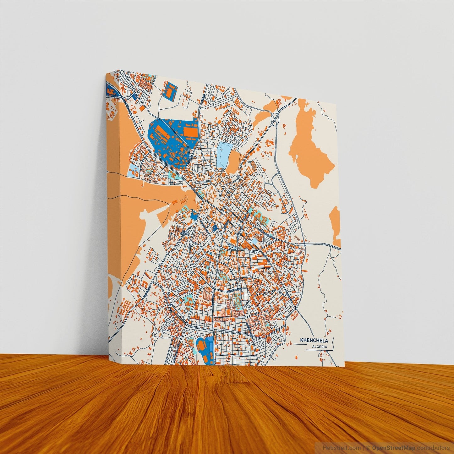 Khenchela Algeria Colorful City Map Canvas Print