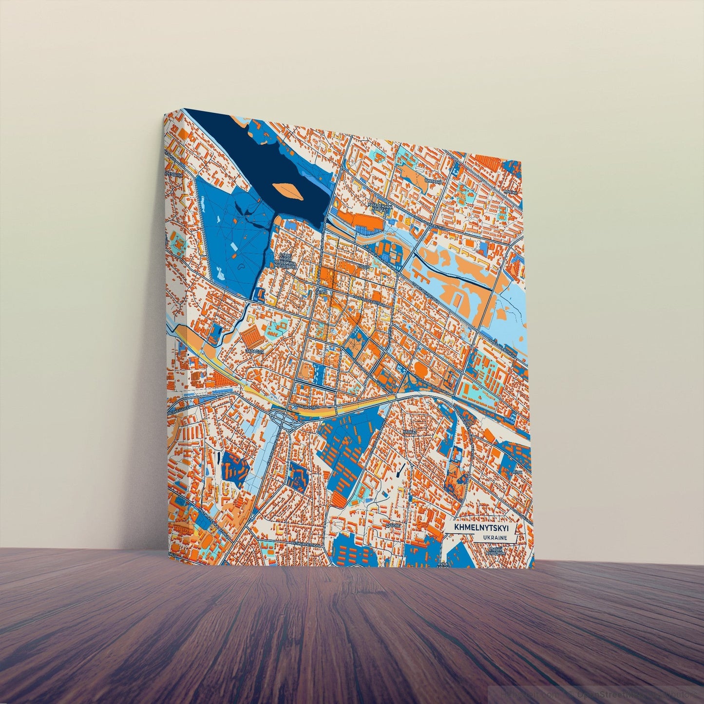 Хмельницький Ukraine Colorful City Map Canvas Print