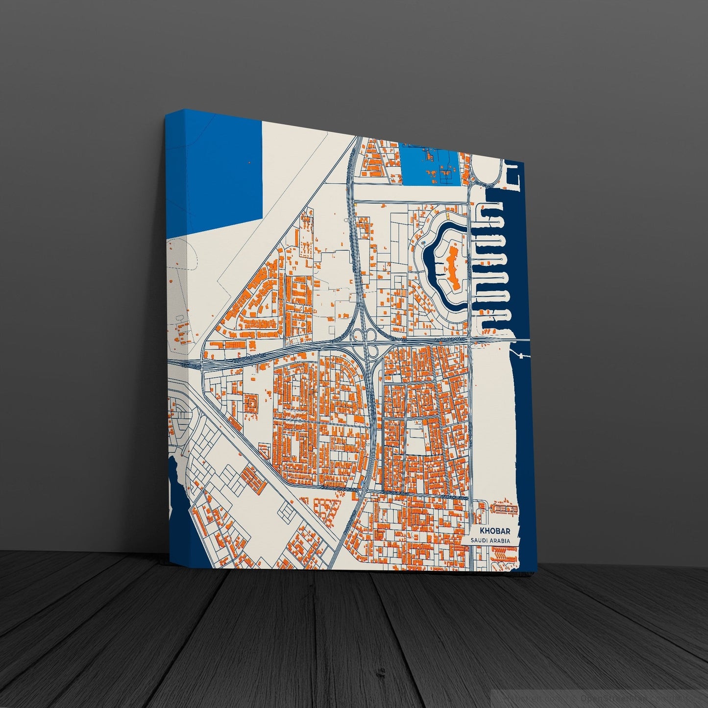Khobar Saudi Arabia Colorful City Map Canvas Print